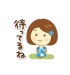 お花のヘアピンの女の子（個別スタンプ：15）