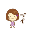 お花のヘアピンの女の子（個別スタンプ：37）