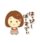 お花のヘアピンの女の子（個別スタンプ：38）