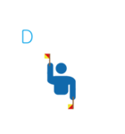 手旗信号 欧文（個別スタンプ：4）