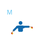 手旗信号 欧文（個別スタンプ：13）