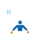 手旗信号 欧文（個別スタンプ：14）