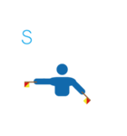 手旗信号 欧文（個別スタンプ：19）