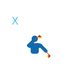 手旗信号 欧文（個別スタンプ：24）