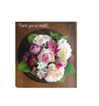 簡単な英語と日本語に薔薇の花を添えて（個別スタンプ：1）