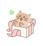 愛らしい猫 ベージュ（個別スタンプ：7）