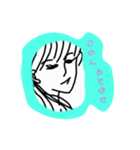 シンプル線画お姉さんスタンプ（個別スタンプ：14）