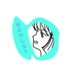 シンプル線画お姉さんスタンプ（個別スタンプ：21）