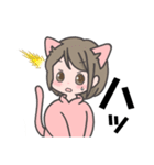 猫っ娘の毎日使える文字読みやすいスタンプ（個別スタンプ：26）