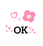 お花スタンプピンク（個別スタンプ：7）