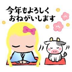 [LINEスタンプ] バカ子ちゃん(黄色の髪)＆アホ子ちゃん(黒髪