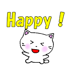 [LINEスタンプ] 日常会話 白猫のミャウ 英語VER