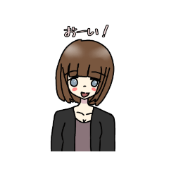 [LINEスタンプ] シンプル女子中学・高校生【使いやすい】