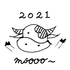 [LINEスタンプ] 2021牛の小生活
