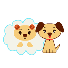 [LINEスタンプ] 羊と犬のシンプルスタンプ