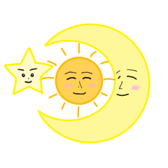 [LINEスタンプ] お月様と太陽さんと小さなお星様