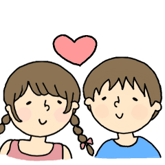 [LINEスタンプ] おんなのこ おとこのこ