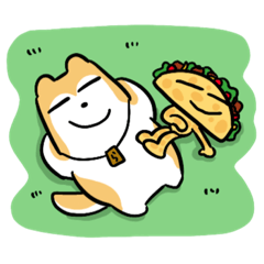 [LINEスタンプ] ラッキーくんとタコスくん