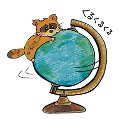 [LINEスタンプ] 旅するあらいぐま