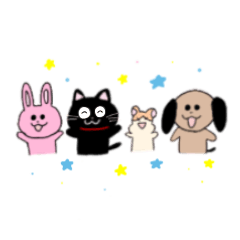 [LINEスタンプ] うさぎと犬と猫とハムスター達