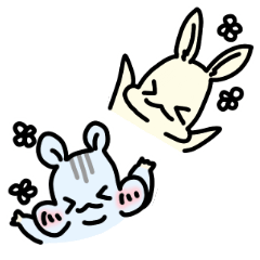 [LINEスタンプ] 元気うさぎと大食いハムちゃん