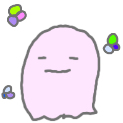 [LINEスタンプ] ピンクおばけのかわいいくらし01