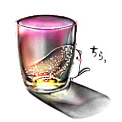 [LINEスタンプ] グラスとねこ