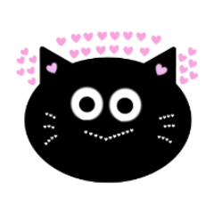 [LINEスタンプ] ハート大好きくろねこちゃんの日々