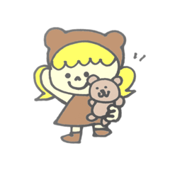 [LINEスタンプ] キンパツemily くまちゃと一緒！