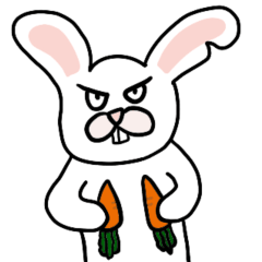 [LINEスタンプ] 怒れるウサギは、聞き覚えで話す