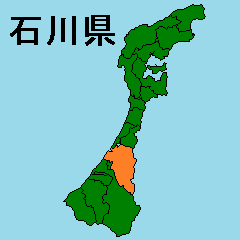 [LINEスタンプ] 拡大する石川県の市町村地図