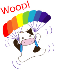 [LINEスタンプ] 【English】Happy Moo Cow Animation1の画像（メイン）
