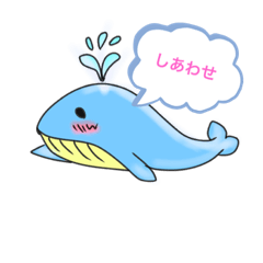 [LINEスタンプ] 心の声もれるクジラスタンプ