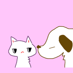 [LINEスタンプ] ふてこいネコと犬