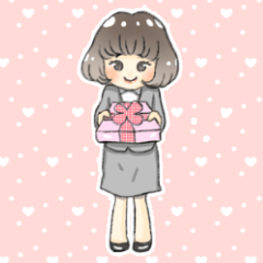 [LINEスタンプ] ボブヘアのOLさん