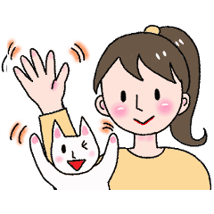 [LINEスタンプ] にゃんこと女の子のうきうきライフ