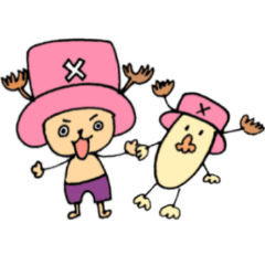 [LINEスタンプ] ONE PIECEと豆ちゃん