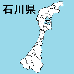 [LINEスタンプ] 石川県の市町村地図の画像（メイン）