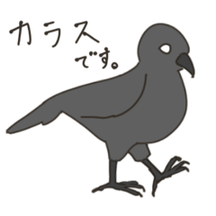 [LINEスタンプ] カラスと白猫