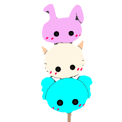 [LINEスタンプ] 兎 猫 コアラが団子になっちゃった♪