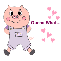 [LINEスタンプ] 子ぶたのポー君の1日(英語,English 版)