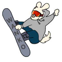 [LINEスタンプ] スノーボードする犬