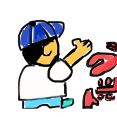 [LINEスタンプ] キャップ男子とポニテ女子