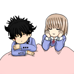 [LINEスタンプ] 小林君と山下さん 2