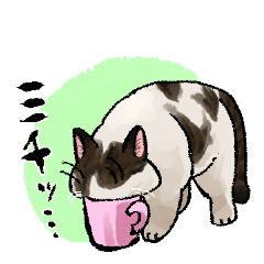 [LINEスタンプ] うちの猫と犬 のんびり