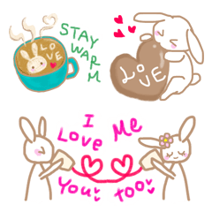 [LINEスタンプ] ほのぼのうさぎさんのラブラブ生活