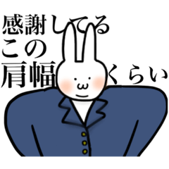 [LINEスタンプ] 肩幅ウサギ