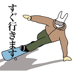 [LINEスタンプ] スノボうさぎ1