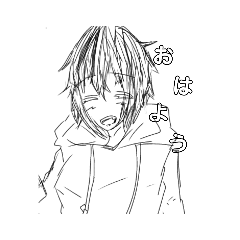 [LINEスタンプ] 白黒でゆるゆるな女の子