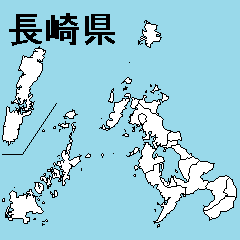 [LINEスタンプ] 長崎県の市町村地図の画像（メイン）